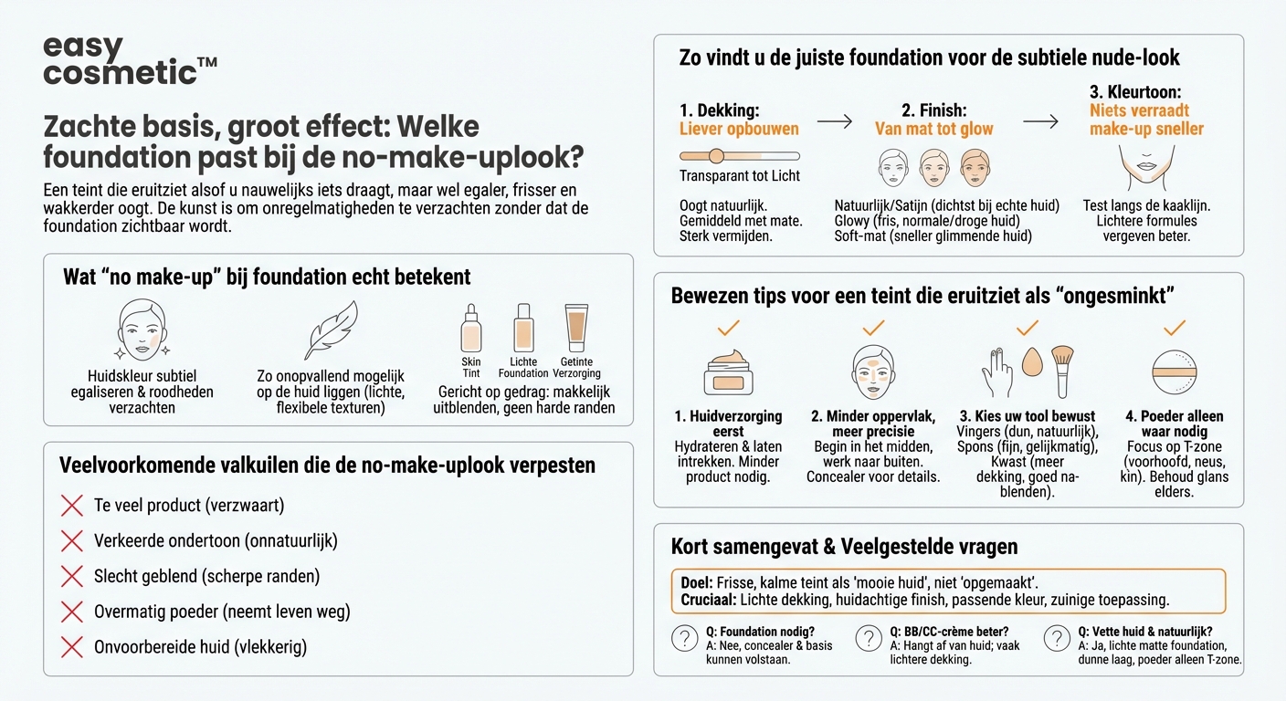 Welke foundation is geschikt voor een natuurlijke no-make-up-look?