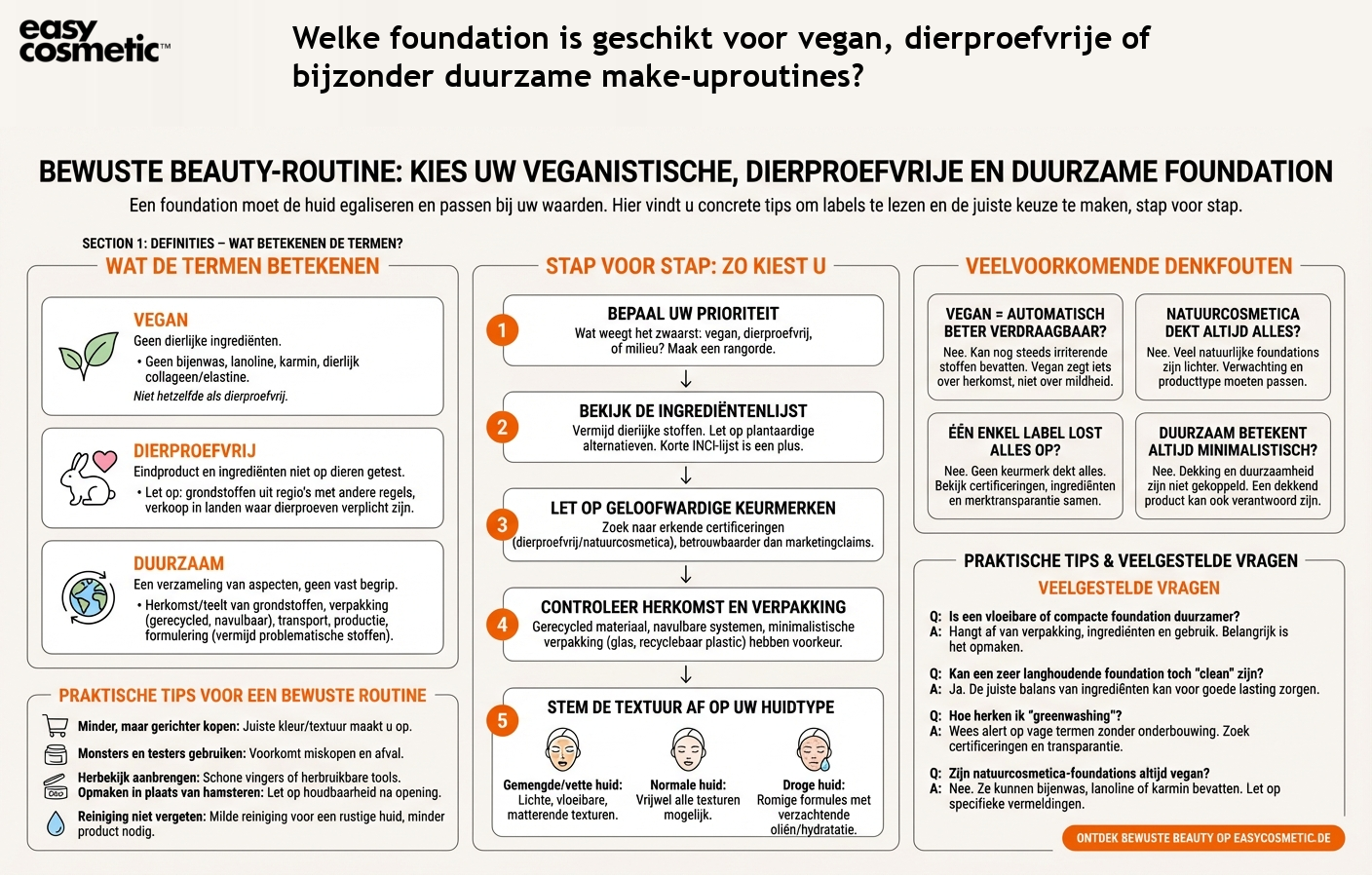 Welke foundation is geschikt voor vegan, dierproefvrije of bijzonder duurzame make-uproutines?