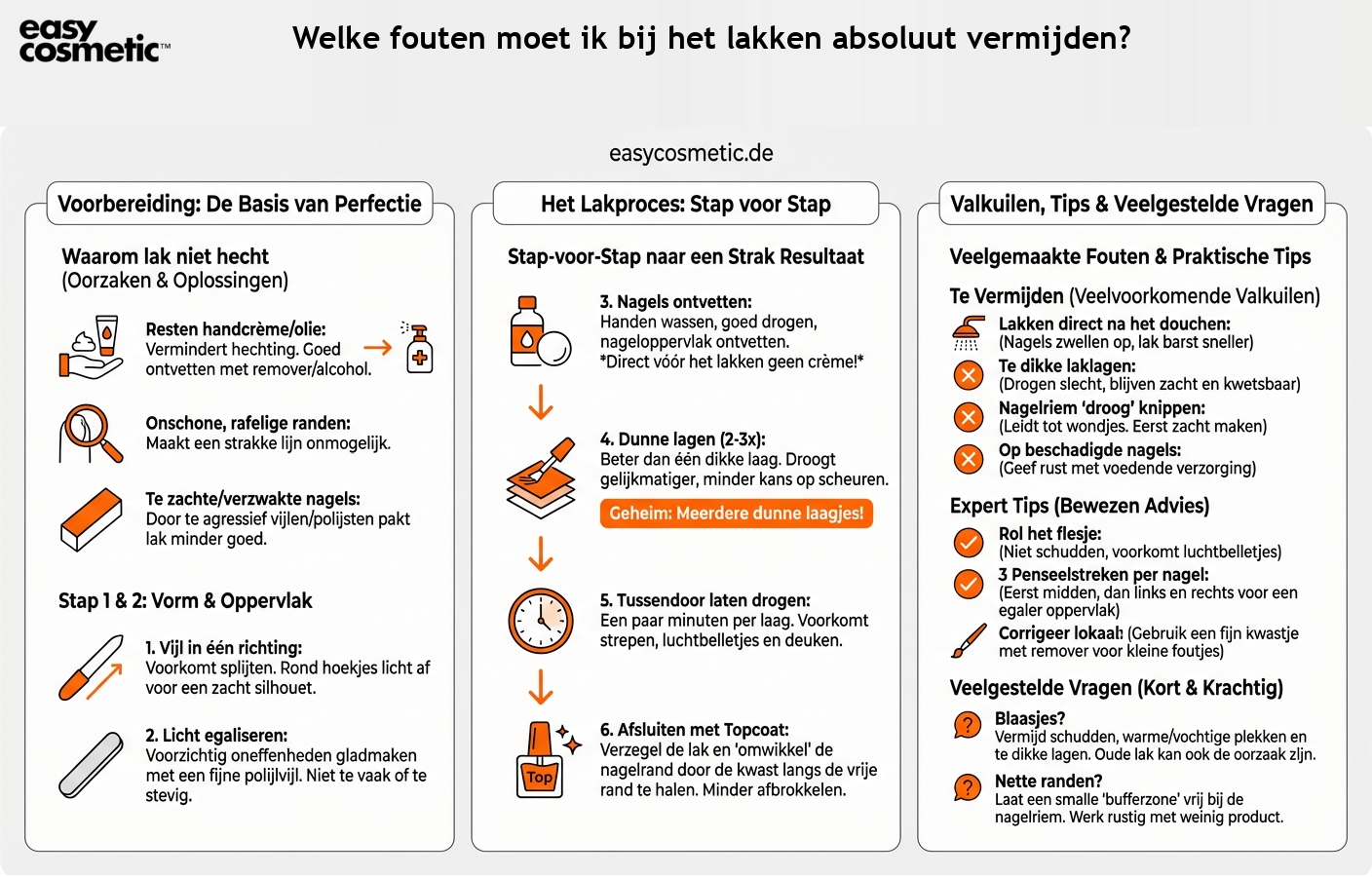 Welke fouten moet ik bij het lakken absoluut vermijden?