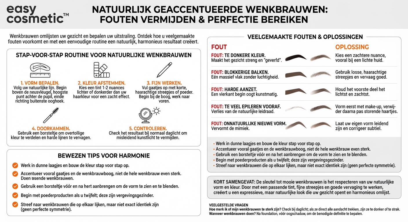 Welke fouten worden het vaakst gemaakt bij het opmaken van de wenkbrauwen?