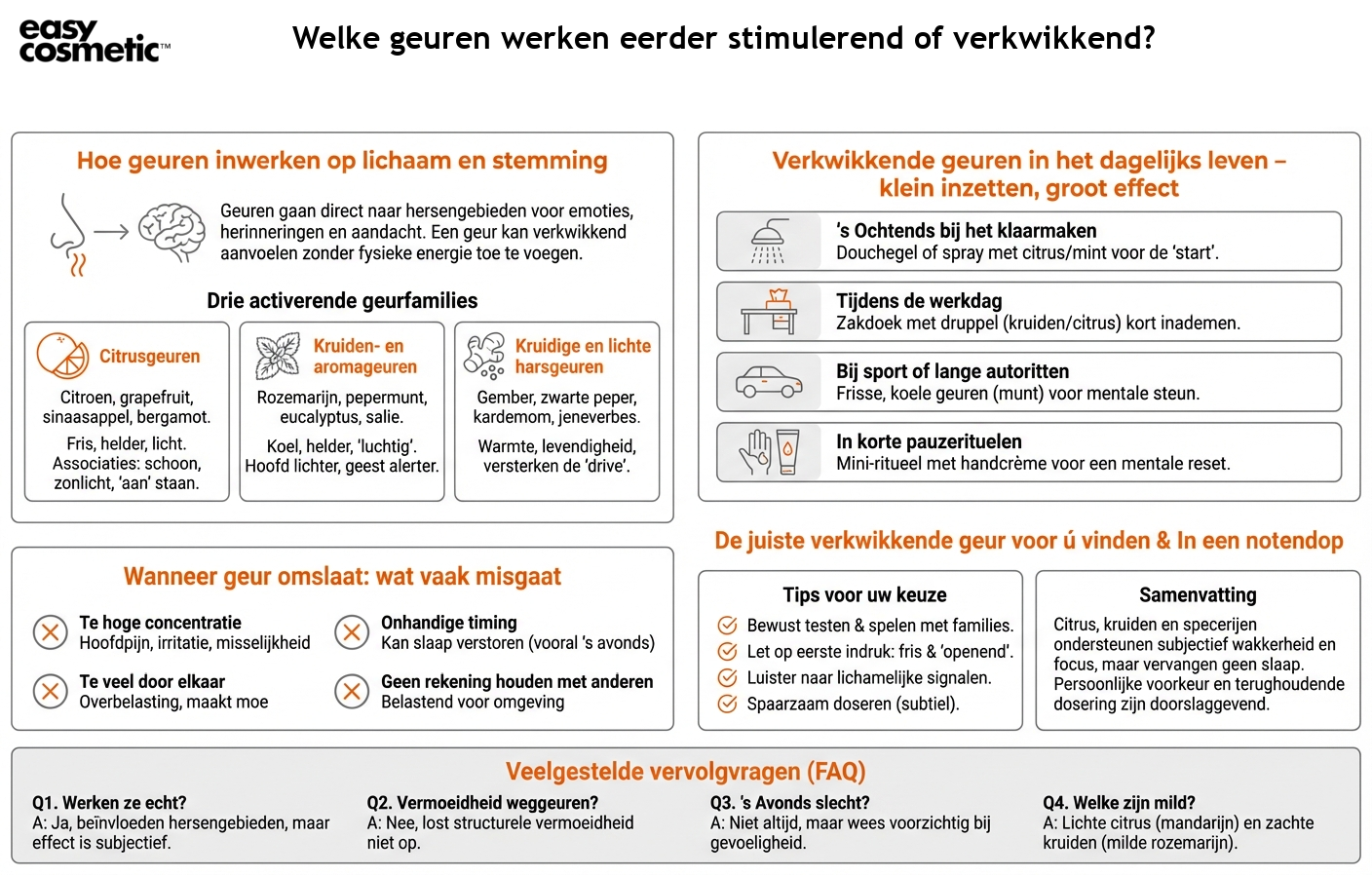 Welke geuren werken eerder stimulerend of verkwikkend?
