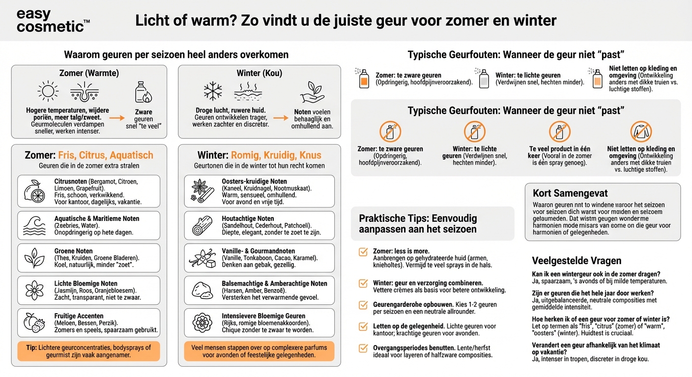 Welke geuren zijn geschikt voor de zomer en welke voor de winter?