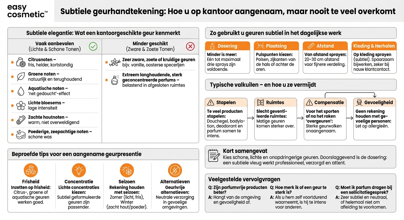 Welke geuren zijn geschikt voor op kantoor zonder opdringerig te zijn?