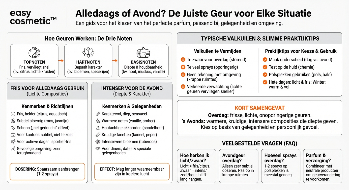 Welke geuren zijn geschikt voor overdag en welke eerder voor de avond?