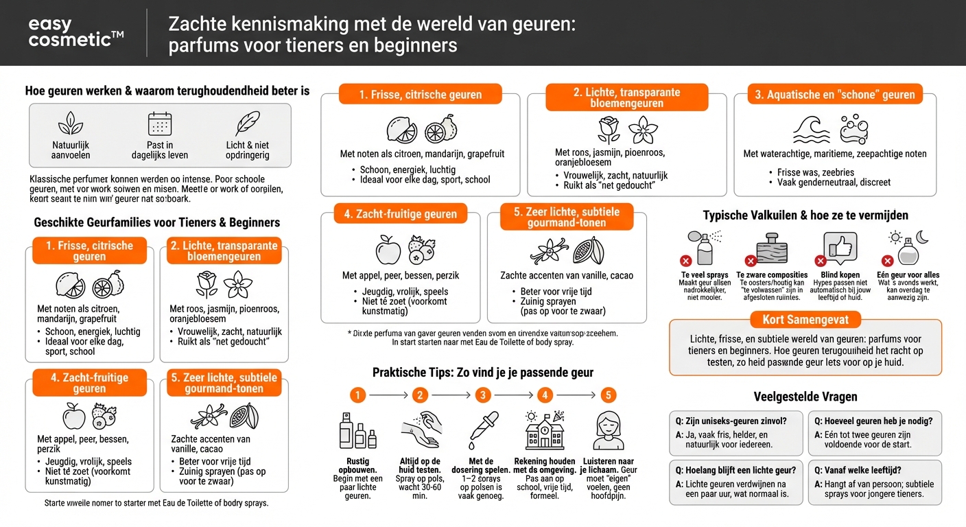 Welke geuren zijn geschikt voor tieners of parfum-beginners?
