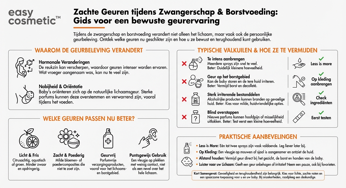Welke geuren zijn geschikt voor zwangere vrouwen of vrouwen die borstvoeding geven – is er iets waar je op moet letten?