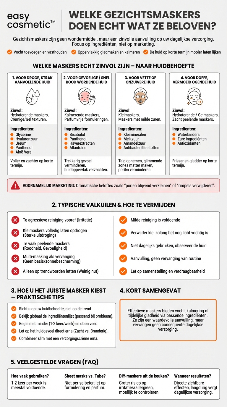Welke gezichtsmaskers werken echt en welke zijn vooral marketing?