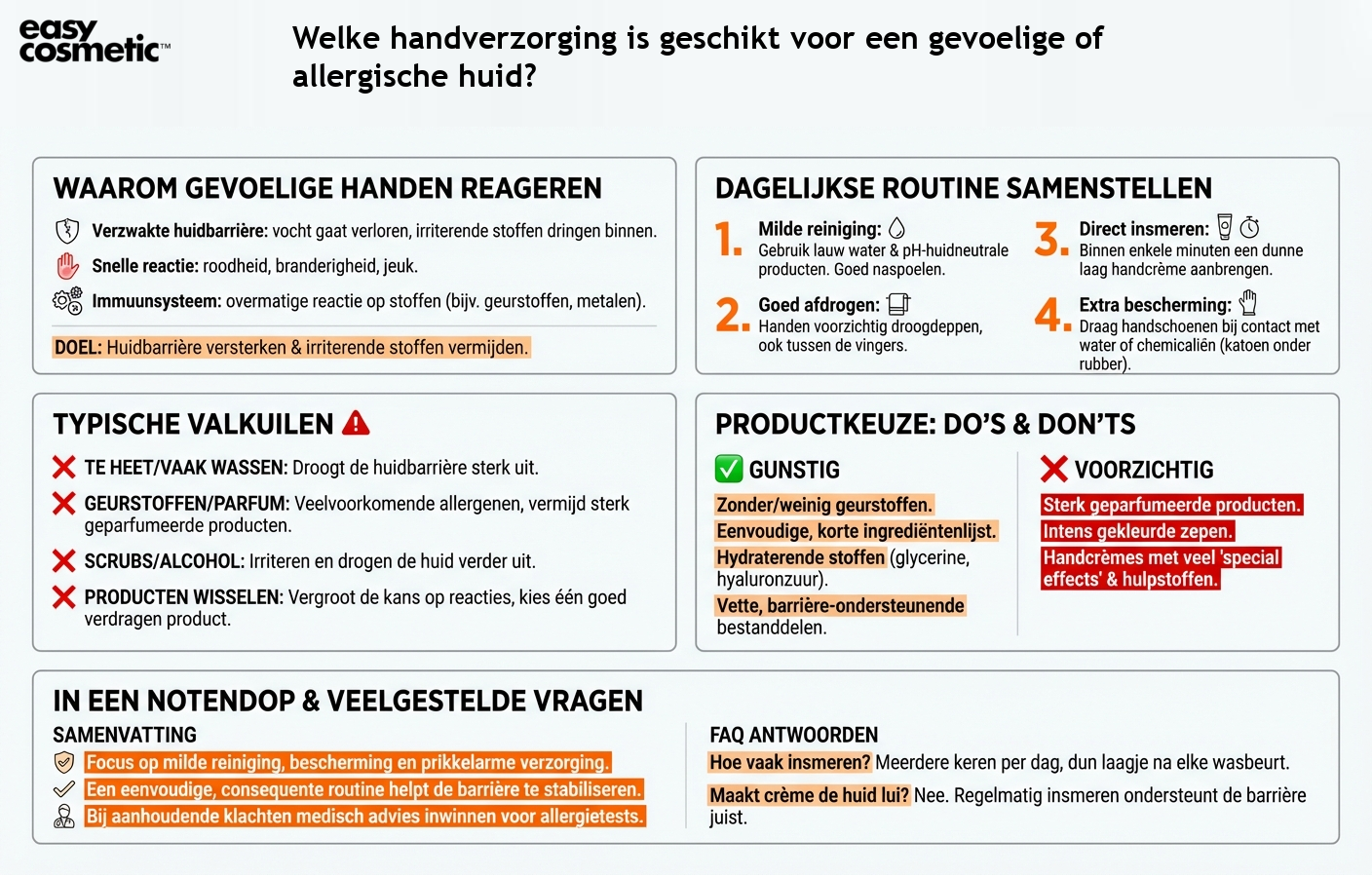 Welke handverzorging is geschikt voor een gevoelige of allergische huid?