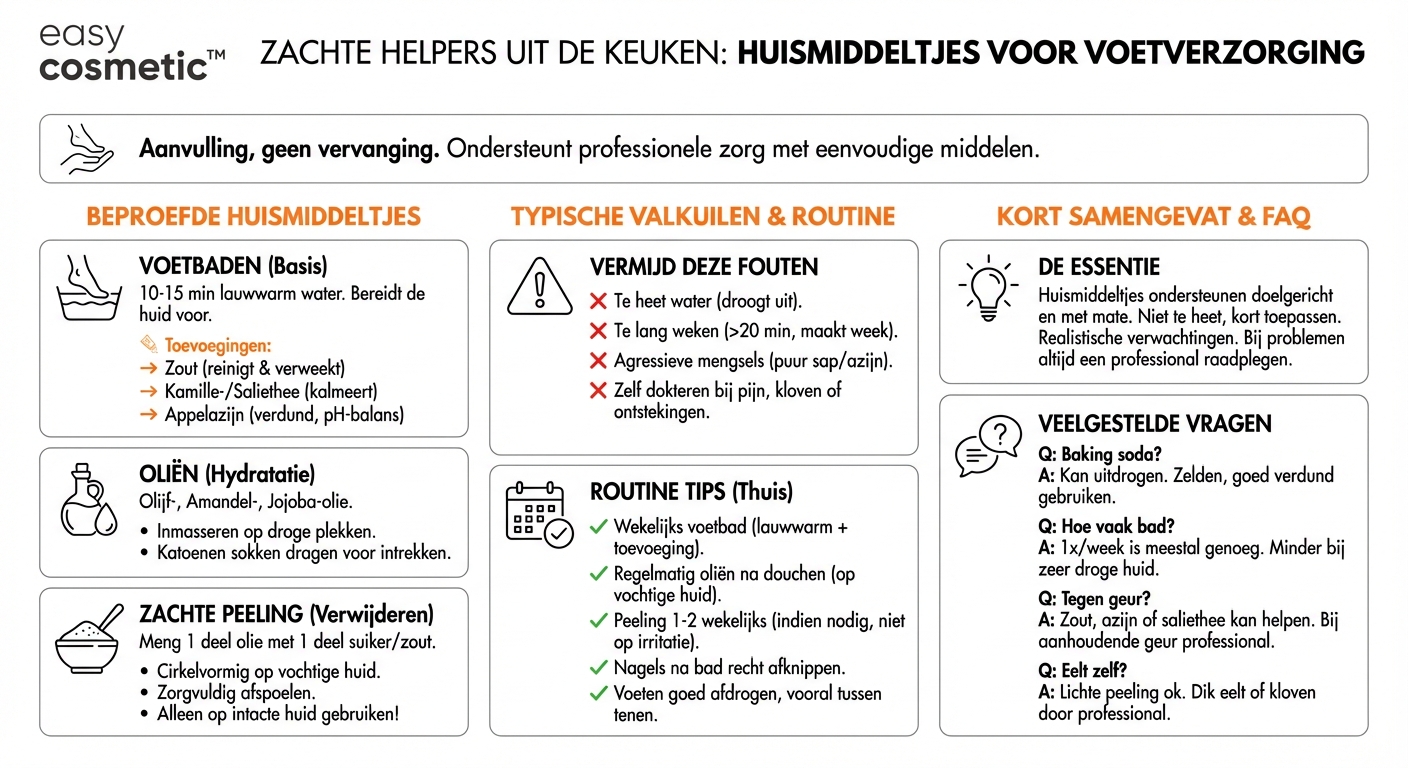 Welke huisremedies vullen professionele voetverzorging op een zinvolle manier aan?