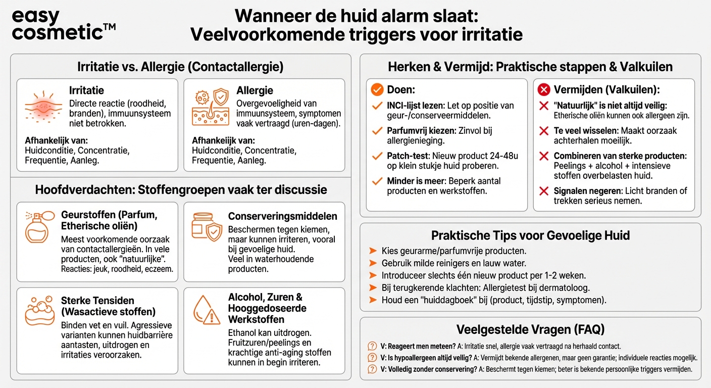 Welke ingrediënten veroorzaken vaak allergieën of irritaties?