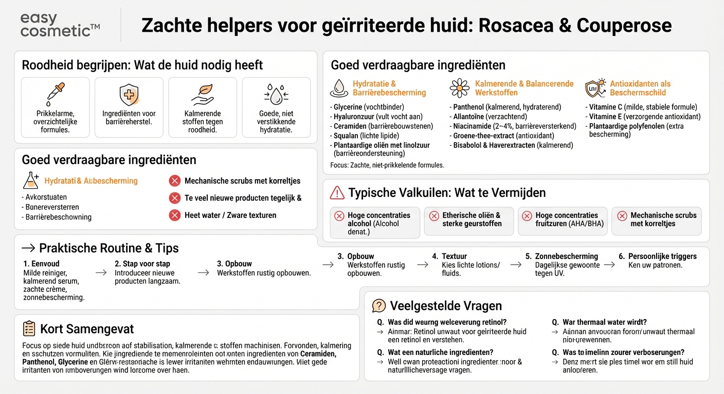 Welke ingrediënten zijn bij rosacea of couperose bijzonder geschikt?