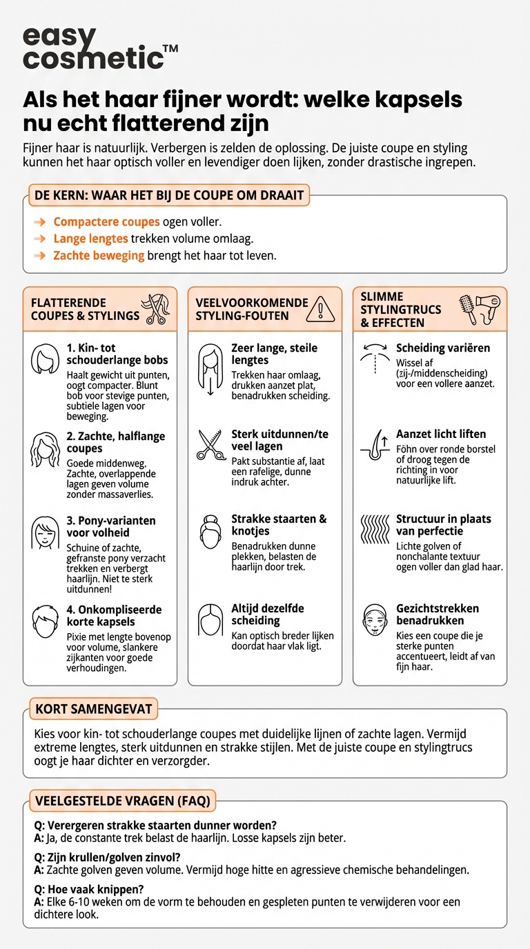 Welke kapsels zijn geschikt als het haar zichtbaar dunner wordt?