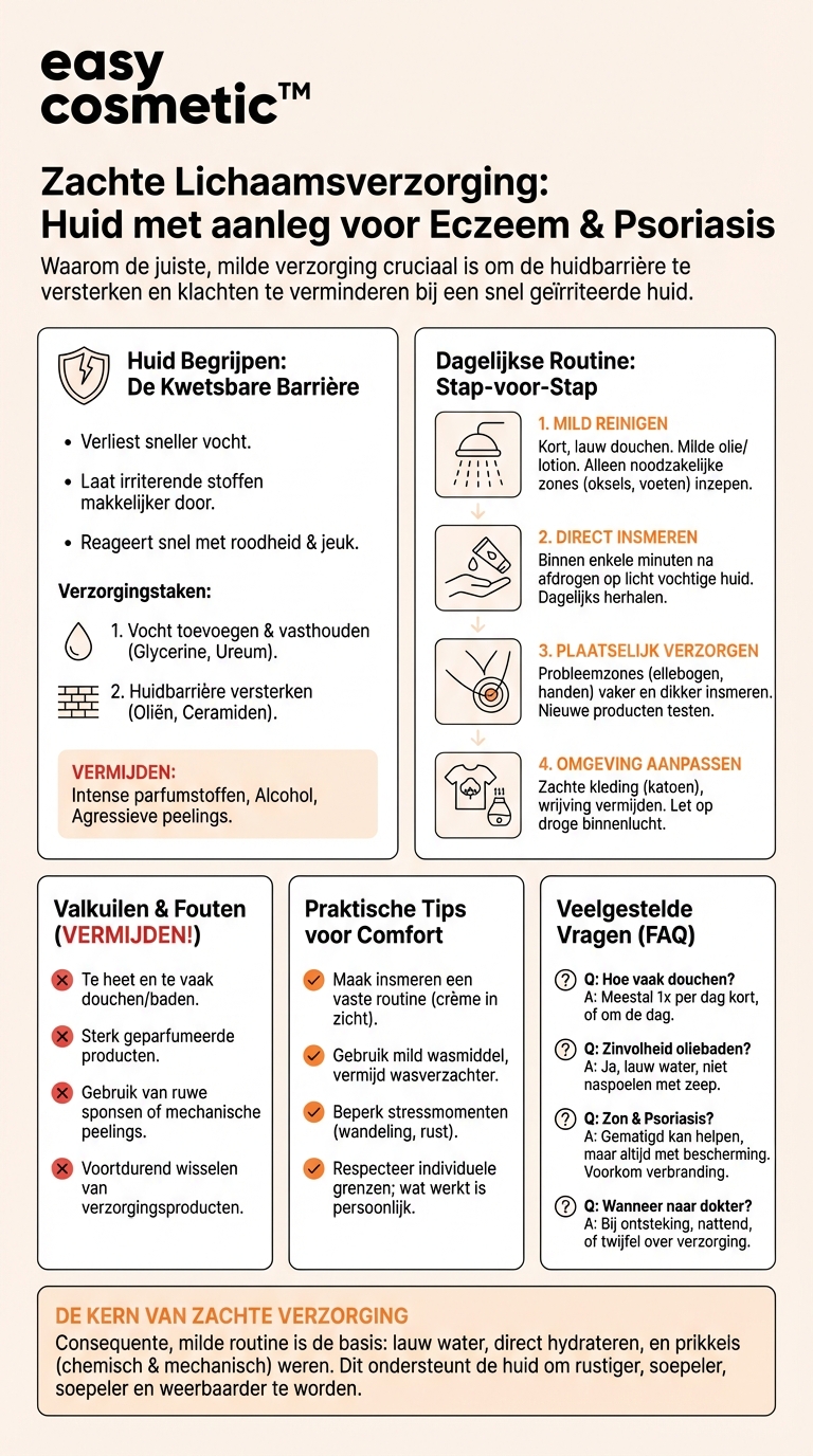 Welke lichaamsverzorging is geschikt voor huid die gevoelig is voor neurodermitis of psoriasis?