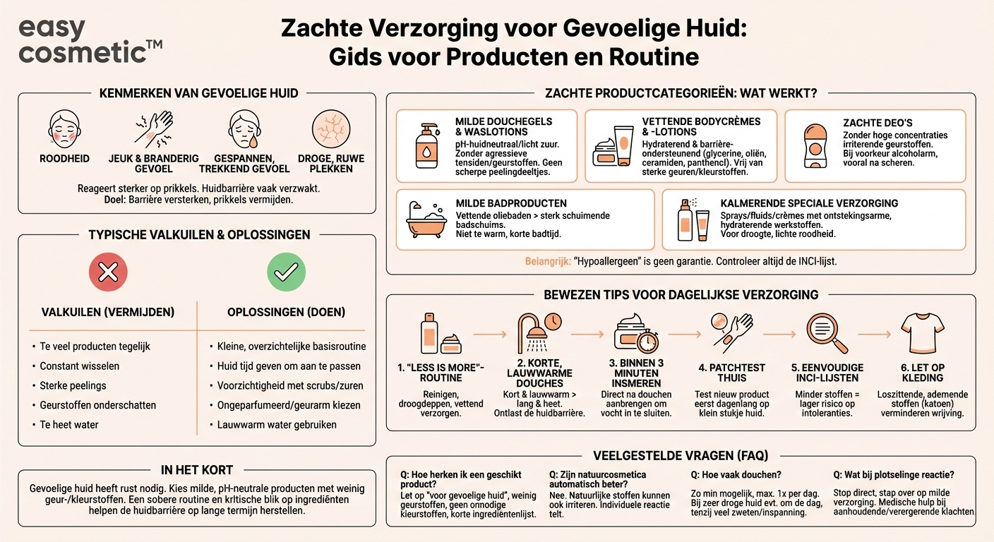 Welke lichaamsverzorgingsproducten zijn geschikt voor een gevoelige of tot allergieën neigende huid?
