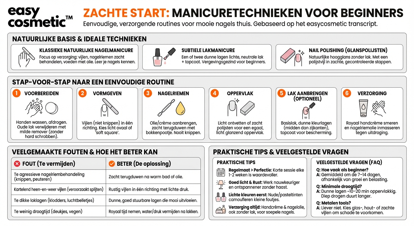 Welke manicuretechnieken zijn bijzonder geschikt voor beginners?