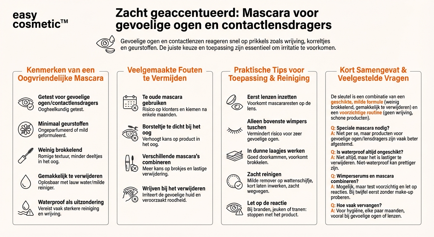 Welke mascara is geschikt voor gevoelige ogen of contactlensdragers?