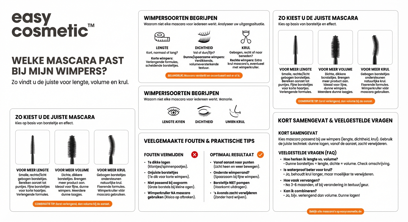 Welke mascara is geschikt voor mijn wimpers (lengte, volume, krul)?