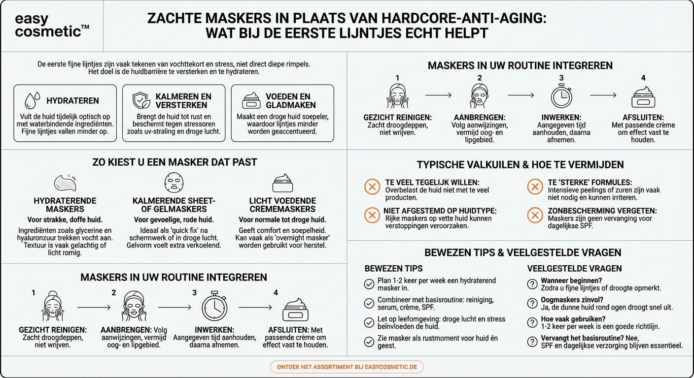 Welke maskers zijn geschikt bij de eerste kleine lijntjes zonder meteen naar intensieve anti-agingproducten te grijpen?