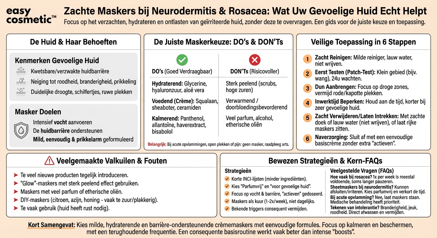 Welke maskers zijn geschikt bij eczeem, rosacea of andere huidaandoeningen?