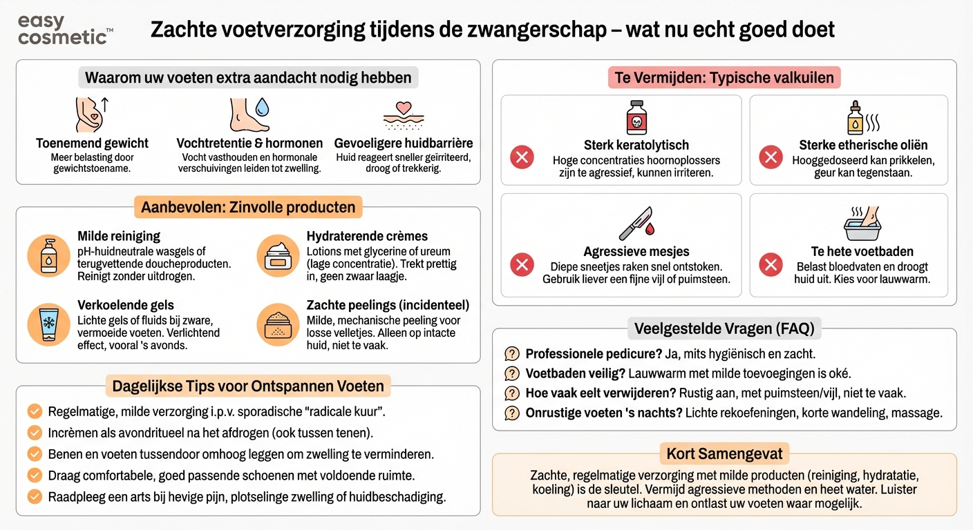 Welke milde voetverzorgingsproducten zijn geschikt tijdens de zwangerschap, wanneer de voeten zwaarder belast worden?