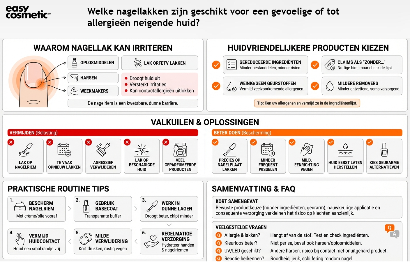 Welke nagellakken zijn geschikt voor een gevoelige of tot allergieën neigende huid?
