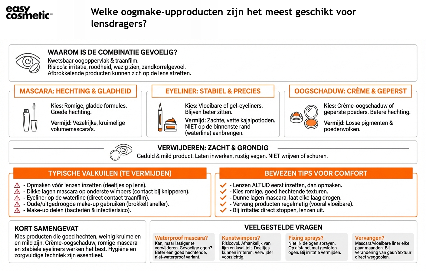Welke oogmake-upproducten zijn het meest geschikt voor lensdragers?