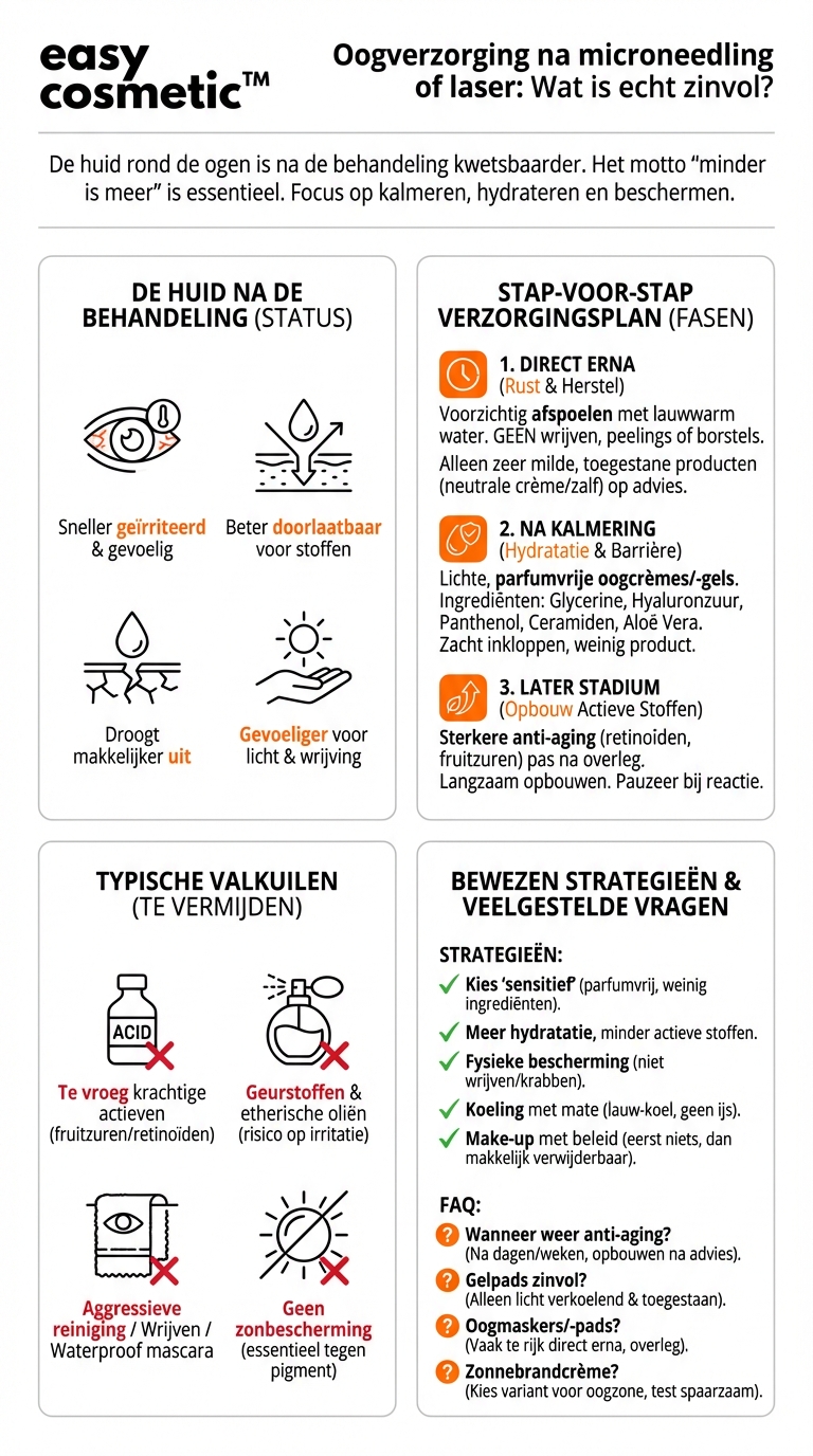 Welke oogverzorging is geschikt na esthetische behandelingen zoals microneedling of laser?