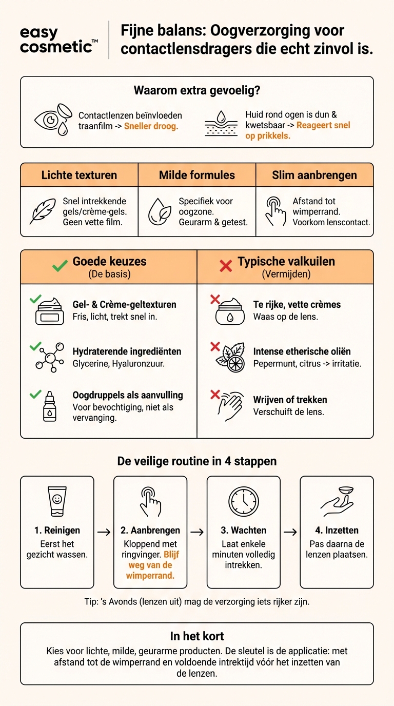 Welke oogverzorgingsproducten zijn geschikt voor dragers van contactlenzen?