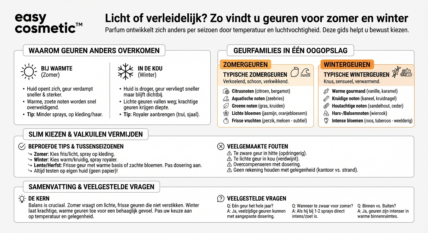 Welke parfums passen beter bij de zomer en welke bij de winter?