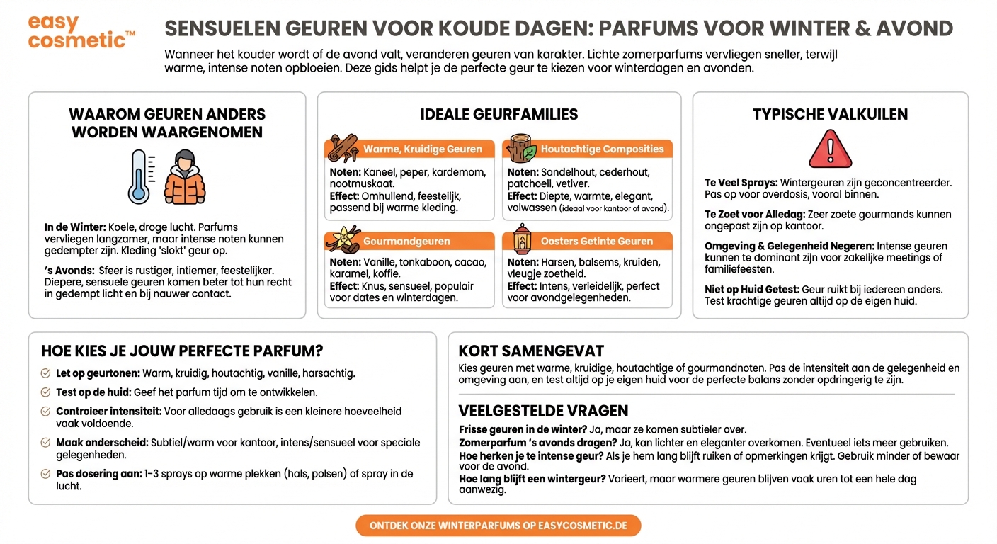 Welke parfums zijn eerder geschikt voor de winter of de avond?