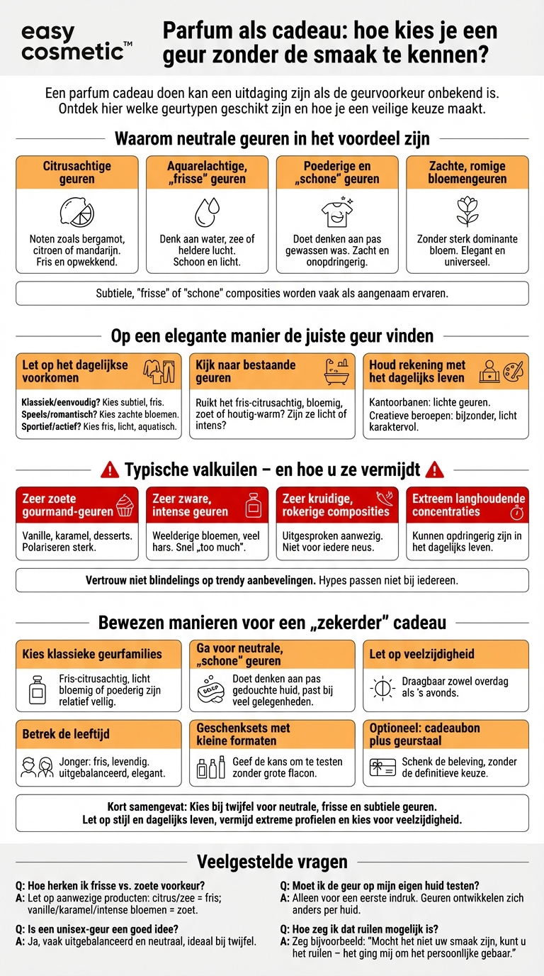 Welke parfums zijn geschikt als cadeau als je iemands smaak niet precies kent?