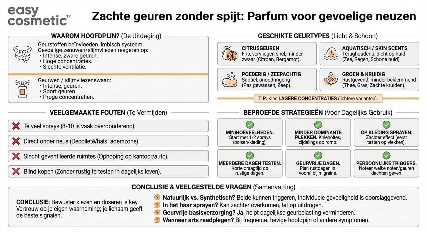 Welke parfums zijn geschikt voor mensen die snel hoofdpijn krijgen?