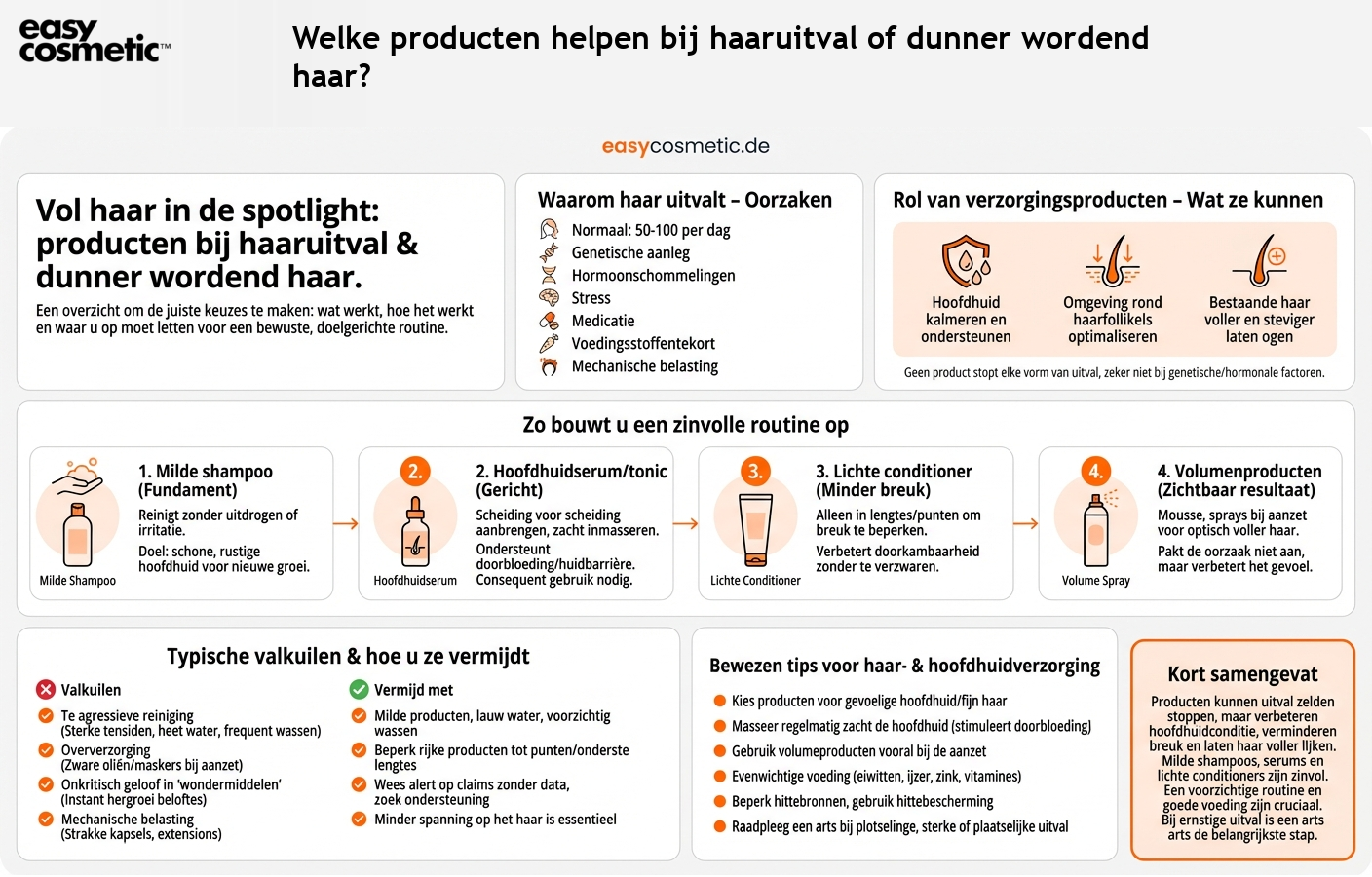 Welke producten helpen bij haaruitval of dunner wordend haar?