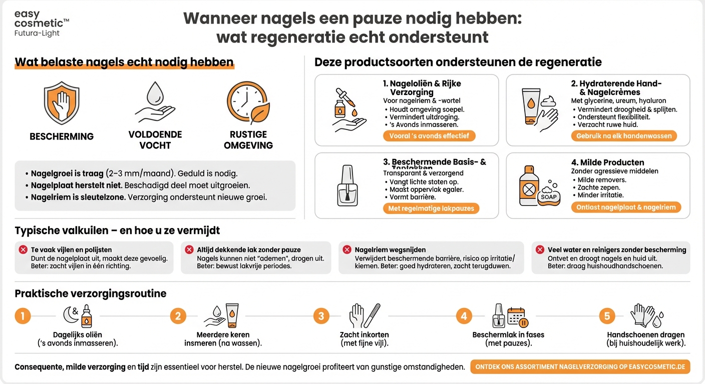 Welke producten ondersteunen het herstel van sterk belaste nagels?