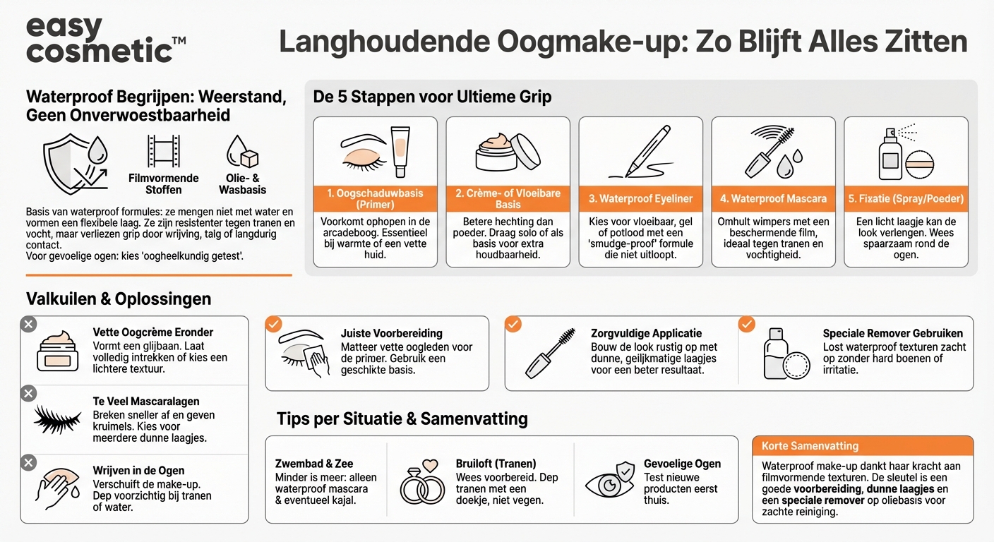 Welke producten zijn geschikt voor een waterproof oogmake-up, bijvoorbeeld voor het zwembad of voor bruiloften?