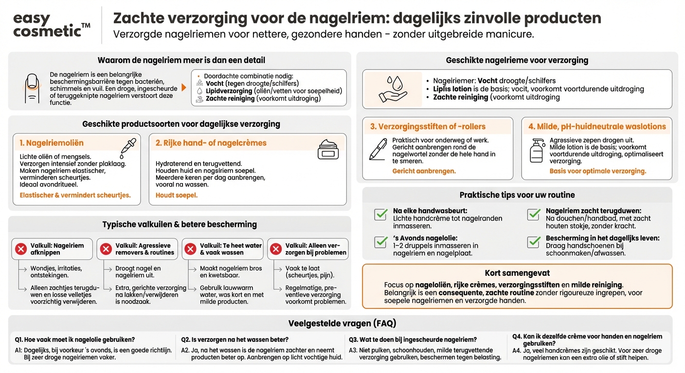 Welke producten zijn het meest geschikt voor de dagelijkse verzorging van de nagelriem?