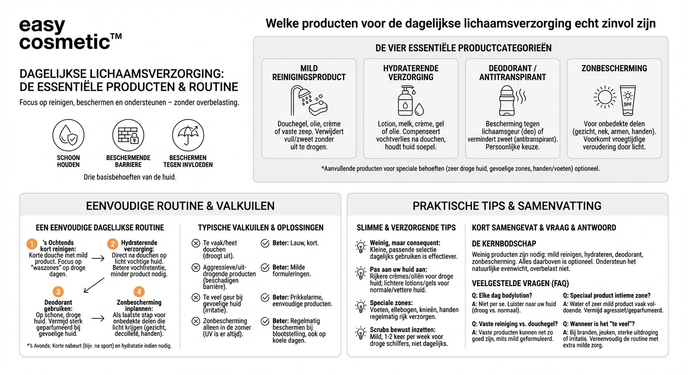 Welke producten zijn zinvol voor de dagelijkse lichaamsverzorging?