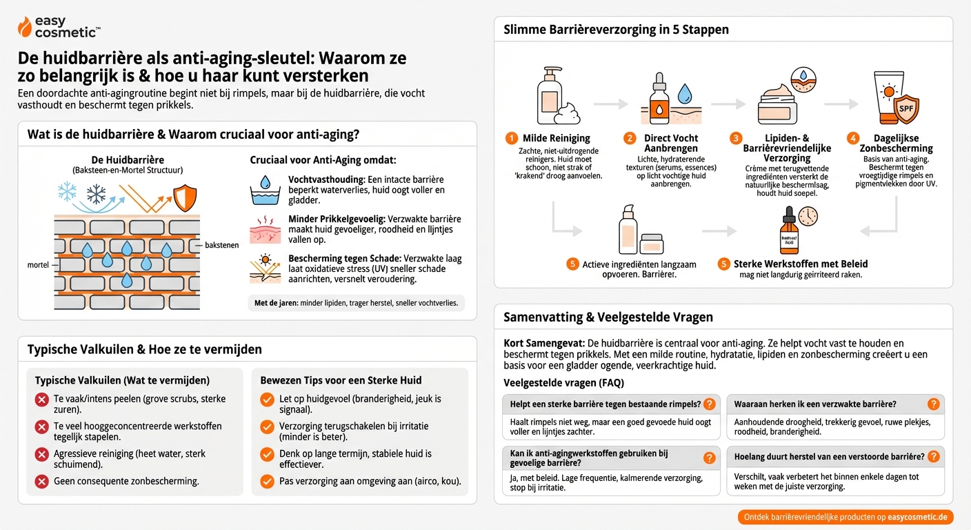 Welke rol speelt de huidbarrière bij anti-aging en hoe kan ik deze versterken?