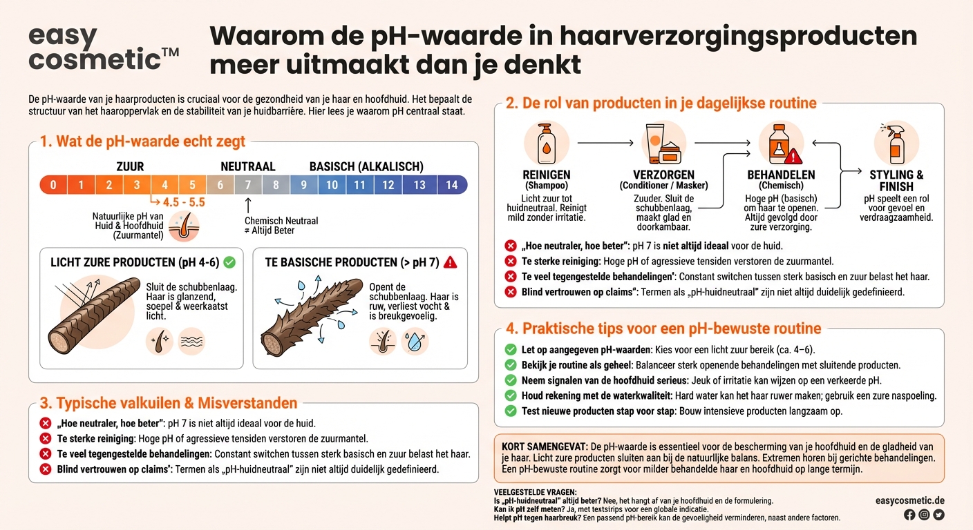 Welke rol speelt de pH-waarde bij haarverzorgingsproducten?