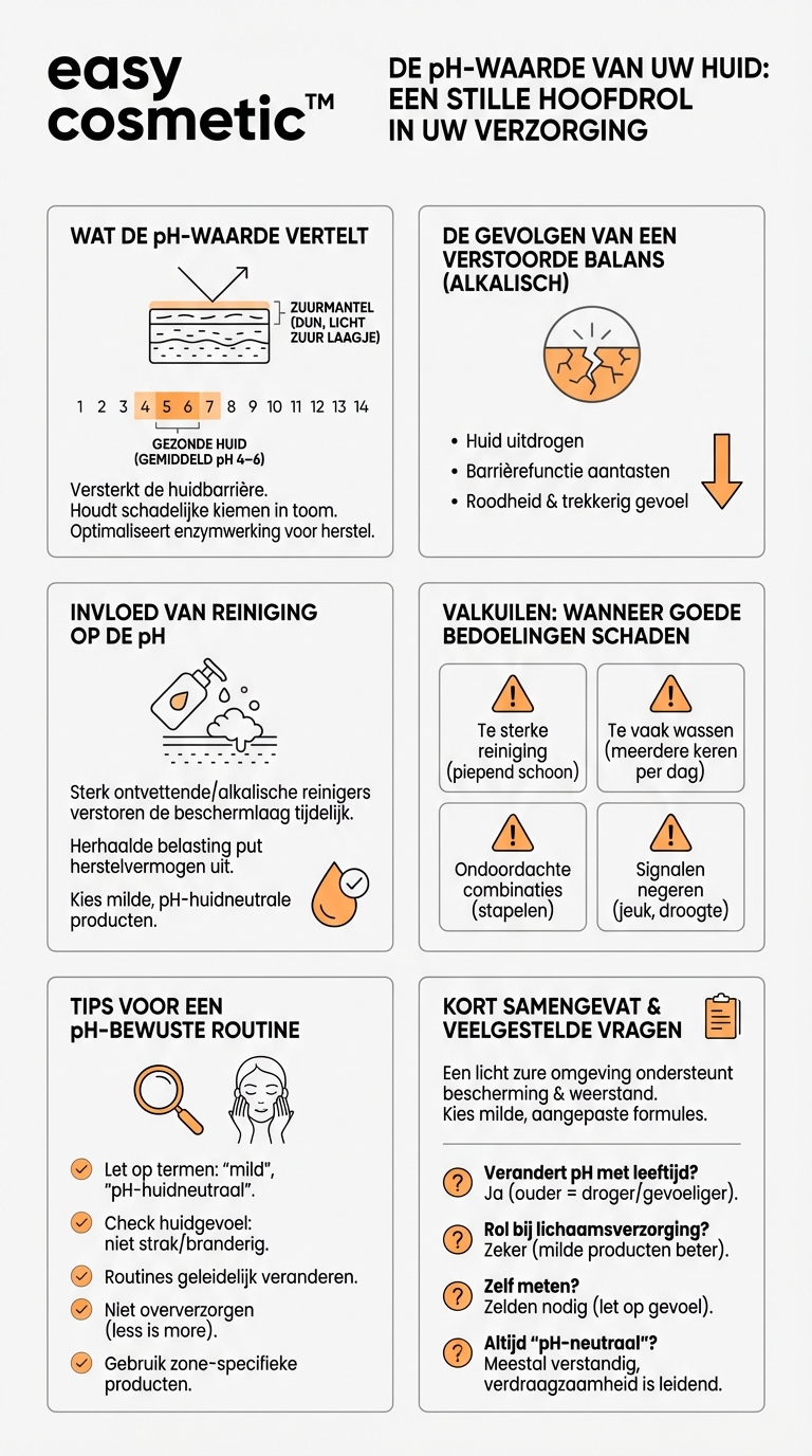 Welke rol speelt de pH-waarde van de huid bij de keuze van de juiste reinigings- en verzorgingsproducten?
