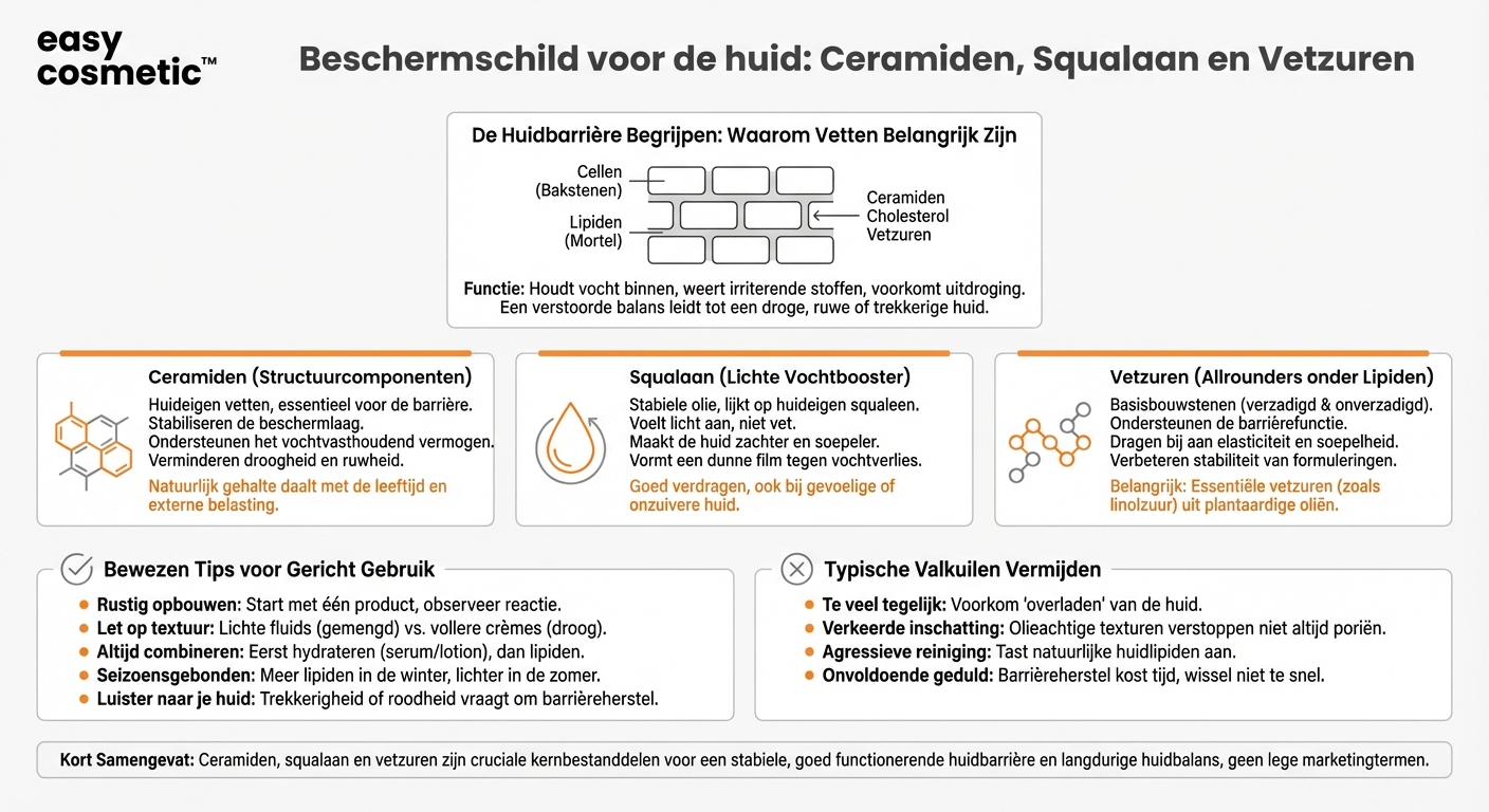 Welke rol spelen ceramiden, squalaan en vetzuren in huidverzorging?