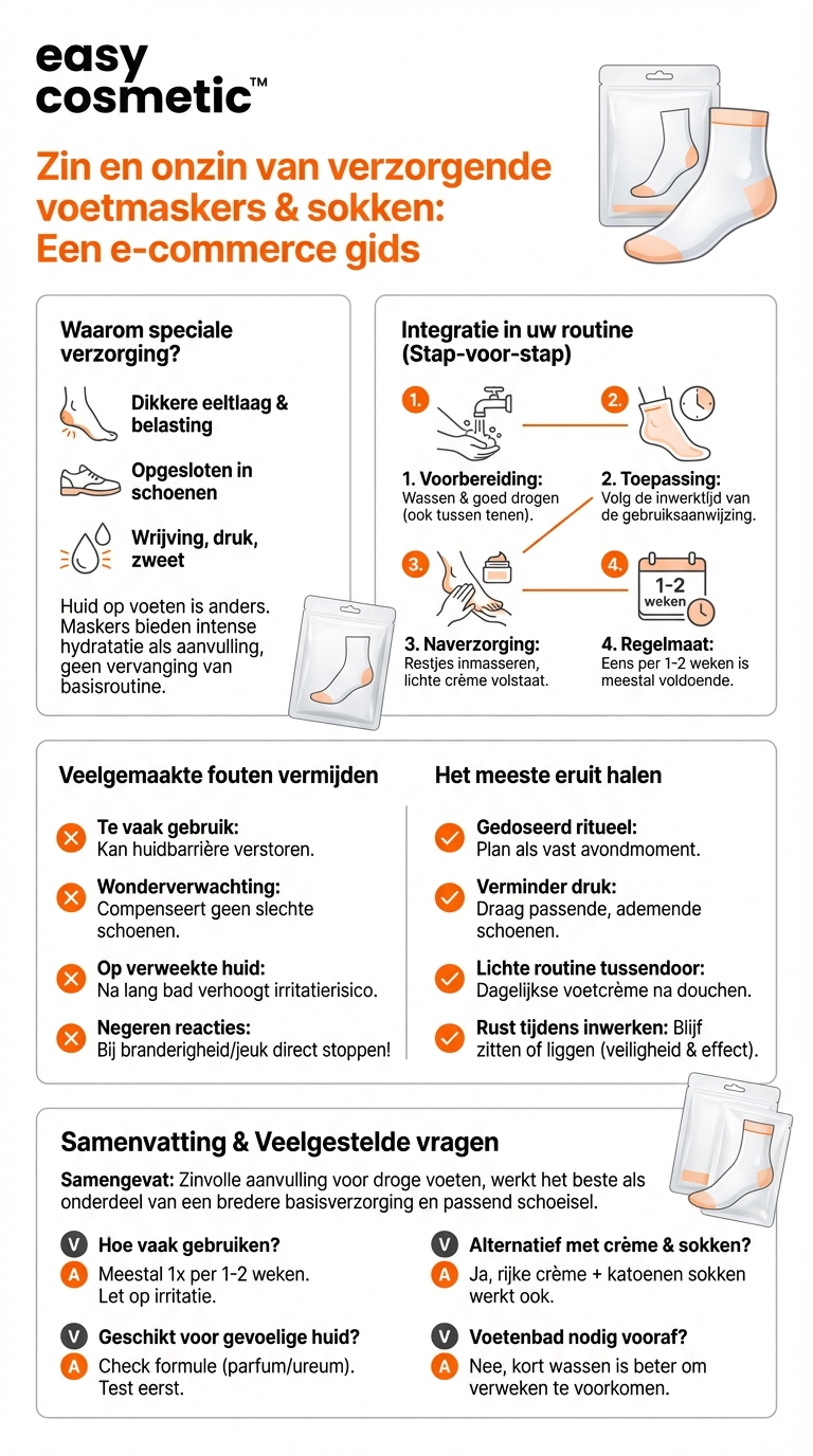 Welke rol spelen speciale voetmaskers of sokken met werkzame verzorgingsstoffen in de routine?