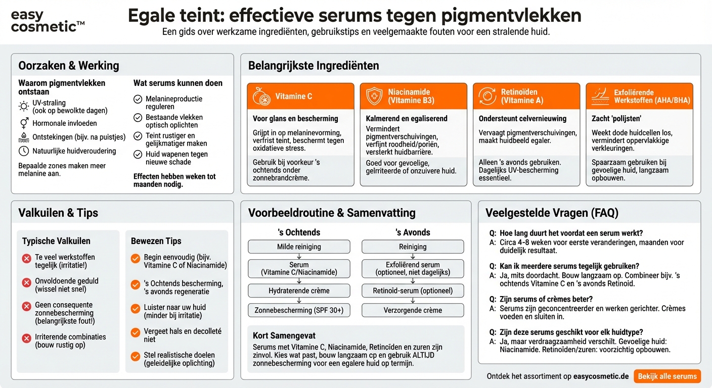 Welke serums zijn geschikt bij pigmentvlekken en een ongelijkmatige teint?