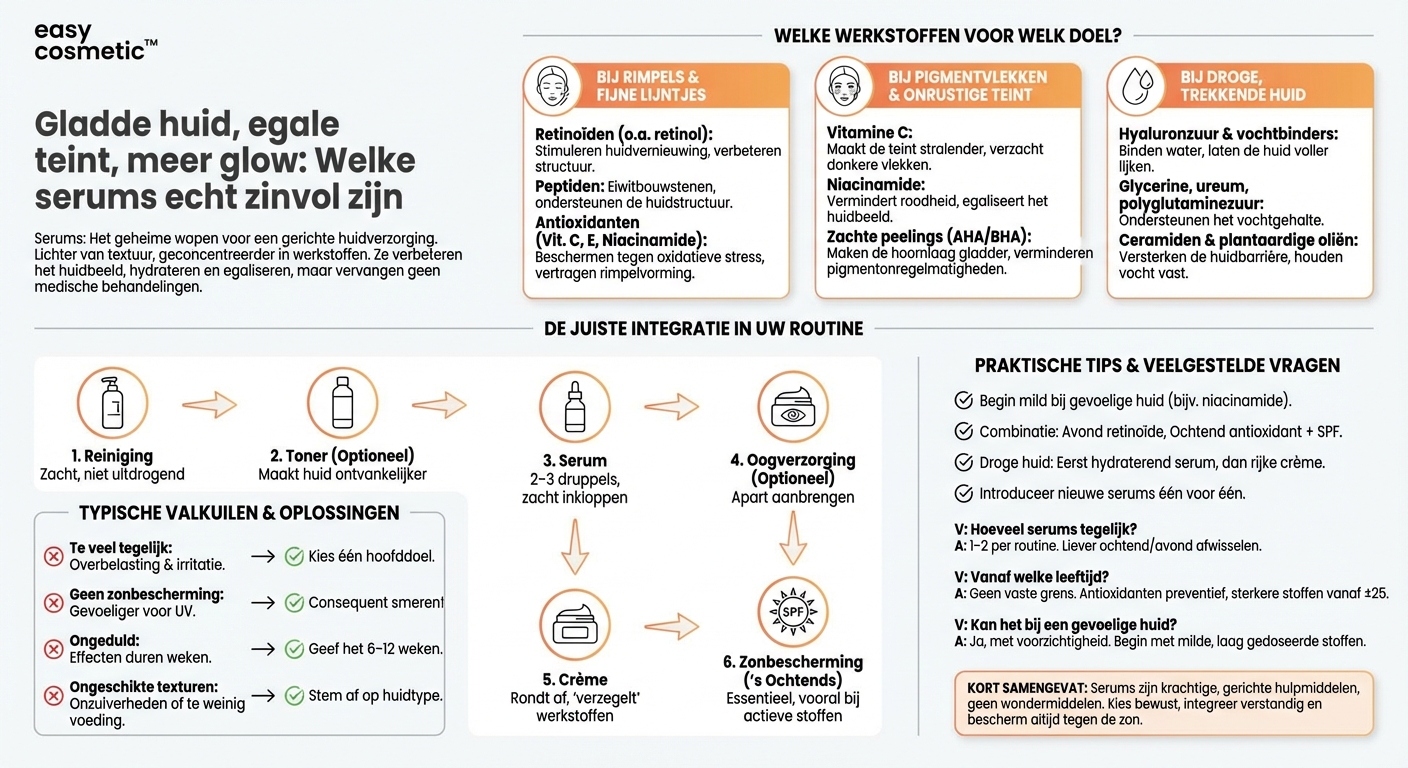 Welke serums zijn zinvol bij rimpels, pigmentvlekken of een droge huid?
