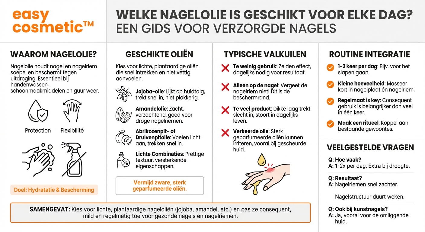 Welke soort nagelolie is het meest geschikt voor dagelijks gebruik?