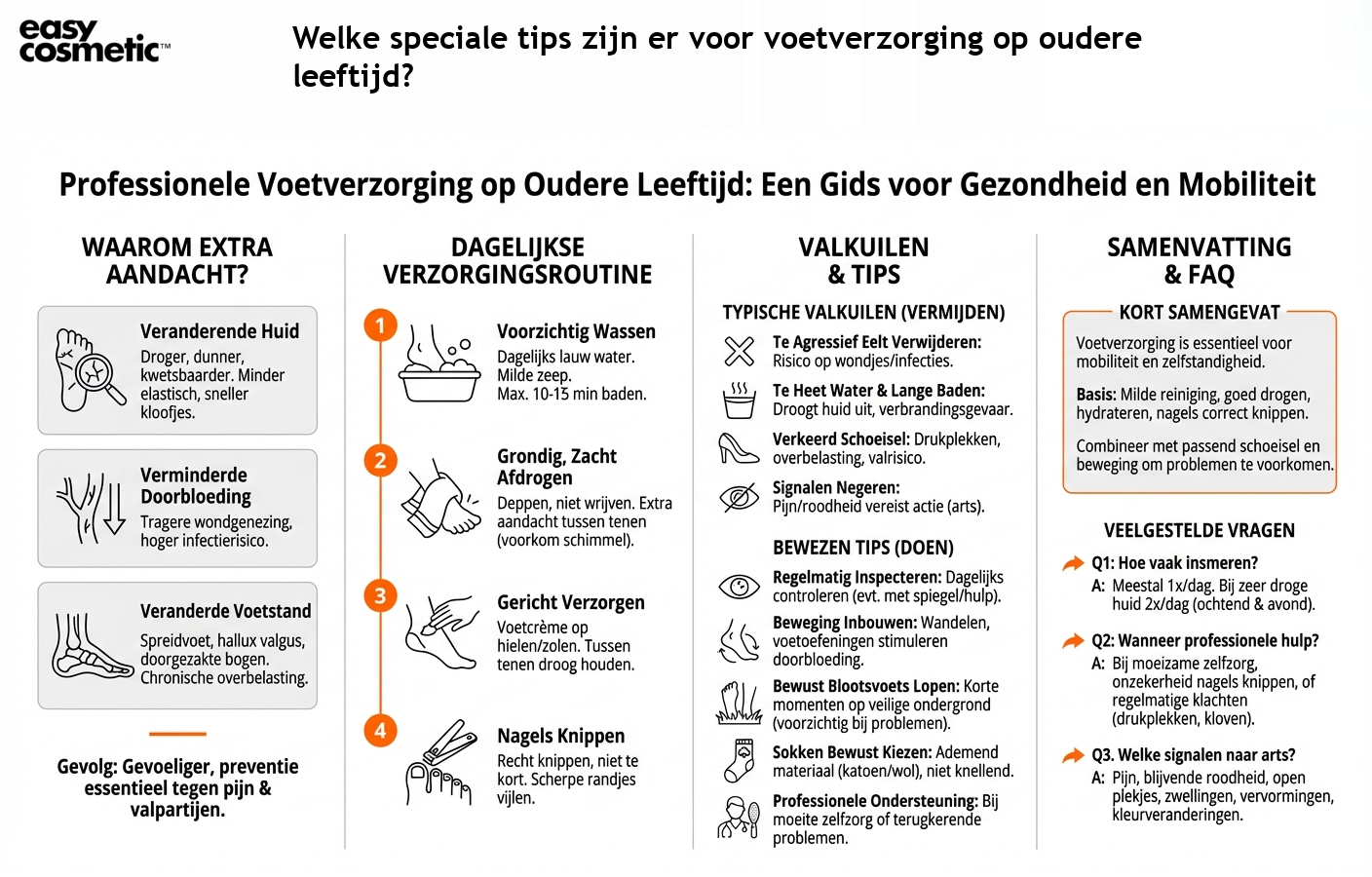 Welke speciale tips zijn er voor voetverzorging op oudere leeftijd?