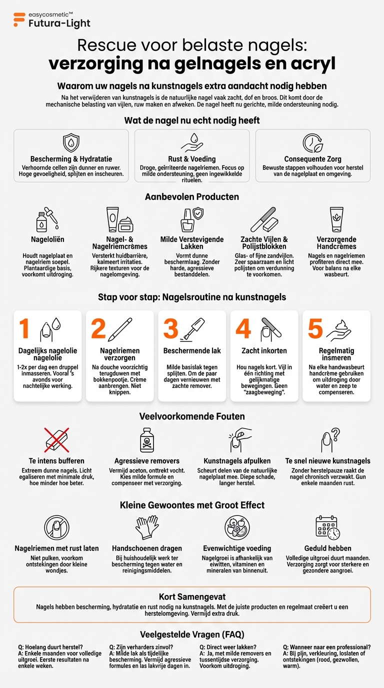 Welke speciale verzorgingsproducten zijn er voor nagels na het verwijderen van gellak of acryl?