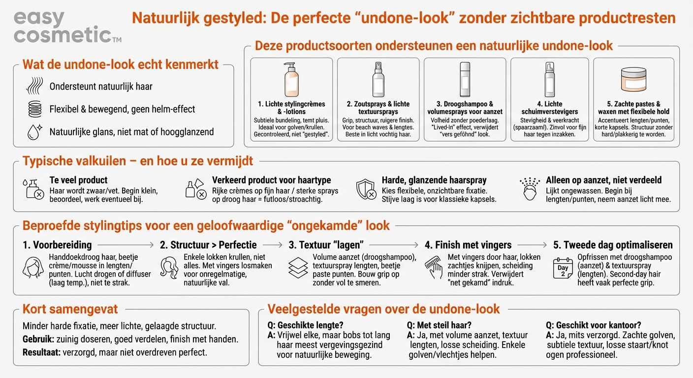 Welke stylingproducten zijn geschikt voor een natuurlijke, nonchalante look (undone-look)?