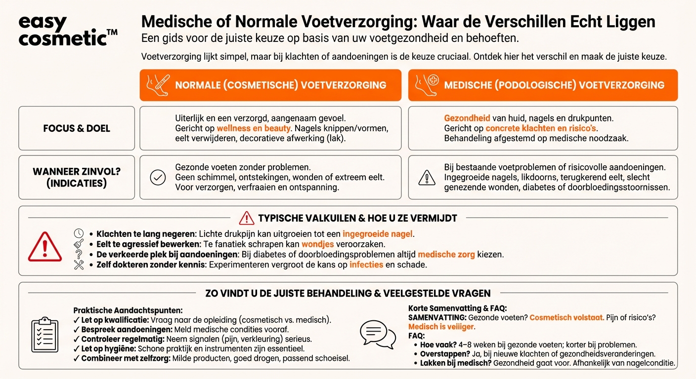 Welke verschillen zijn er tussen gewone en medische voetverzorging?