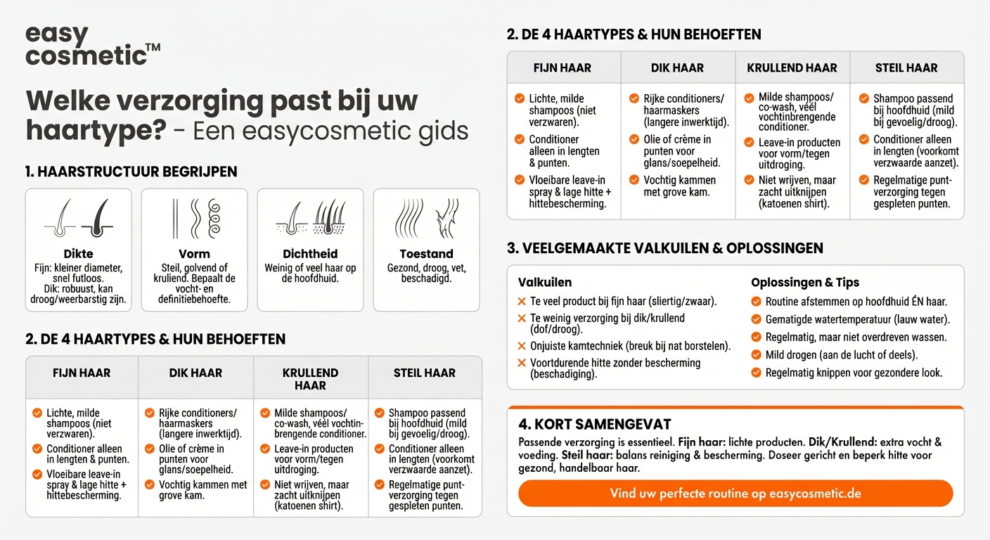 Welke verzorging past bij fijn, dik, krullend of steil haar?